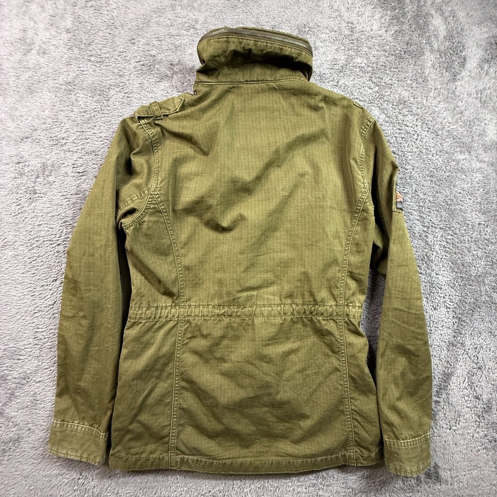 Superdry Japan Rookie Military Field Jacket Mens S Army Green Ripstop Cotton - Picture 3 of 9